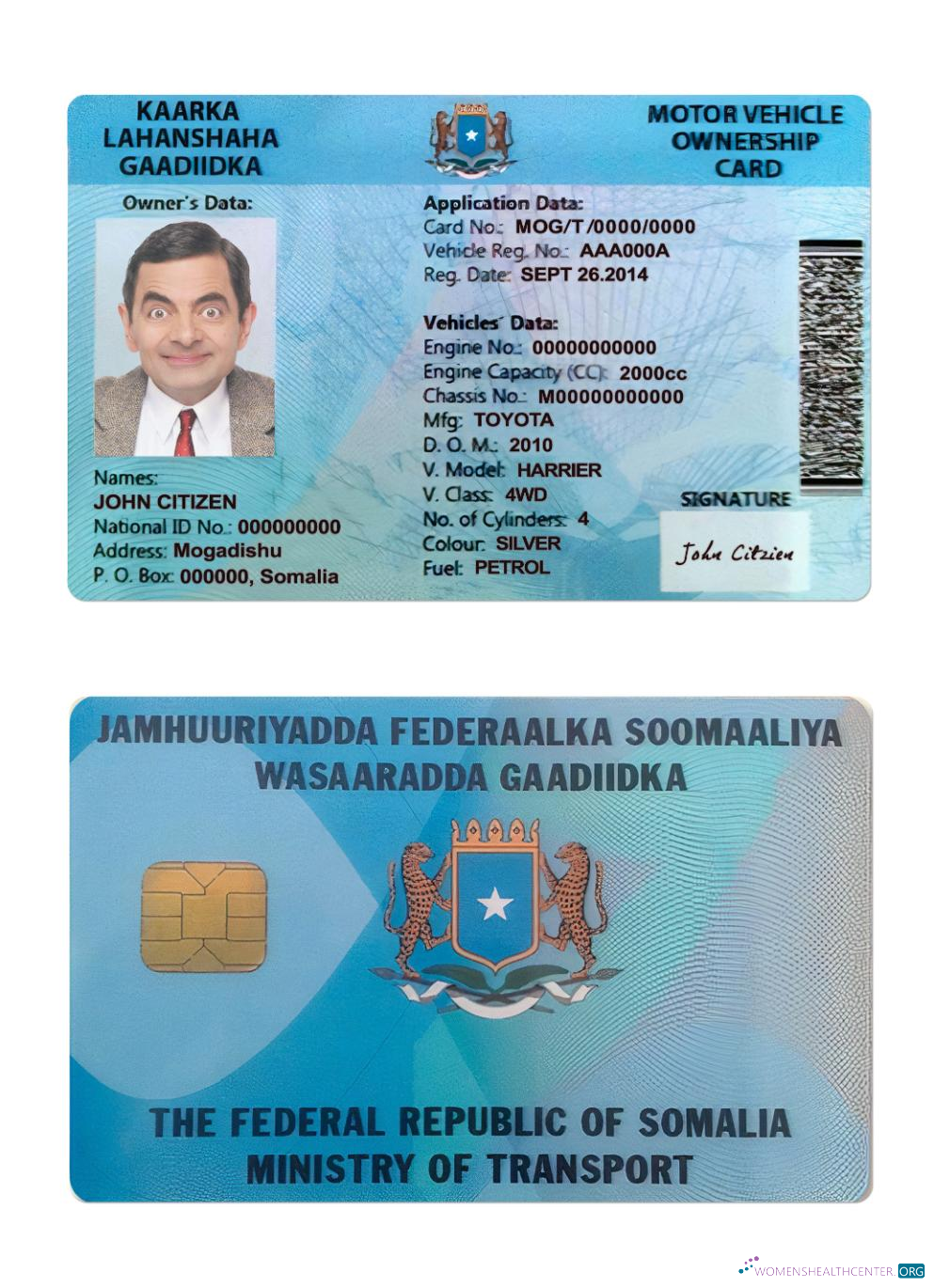 Télécharger Somalie Driving License modèle