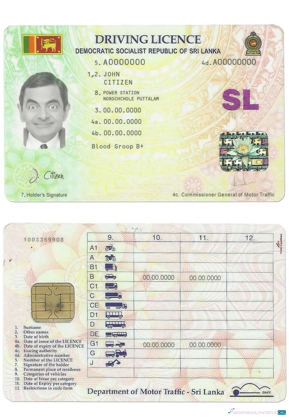Télécharger Sri Lanka Driving License aperçu