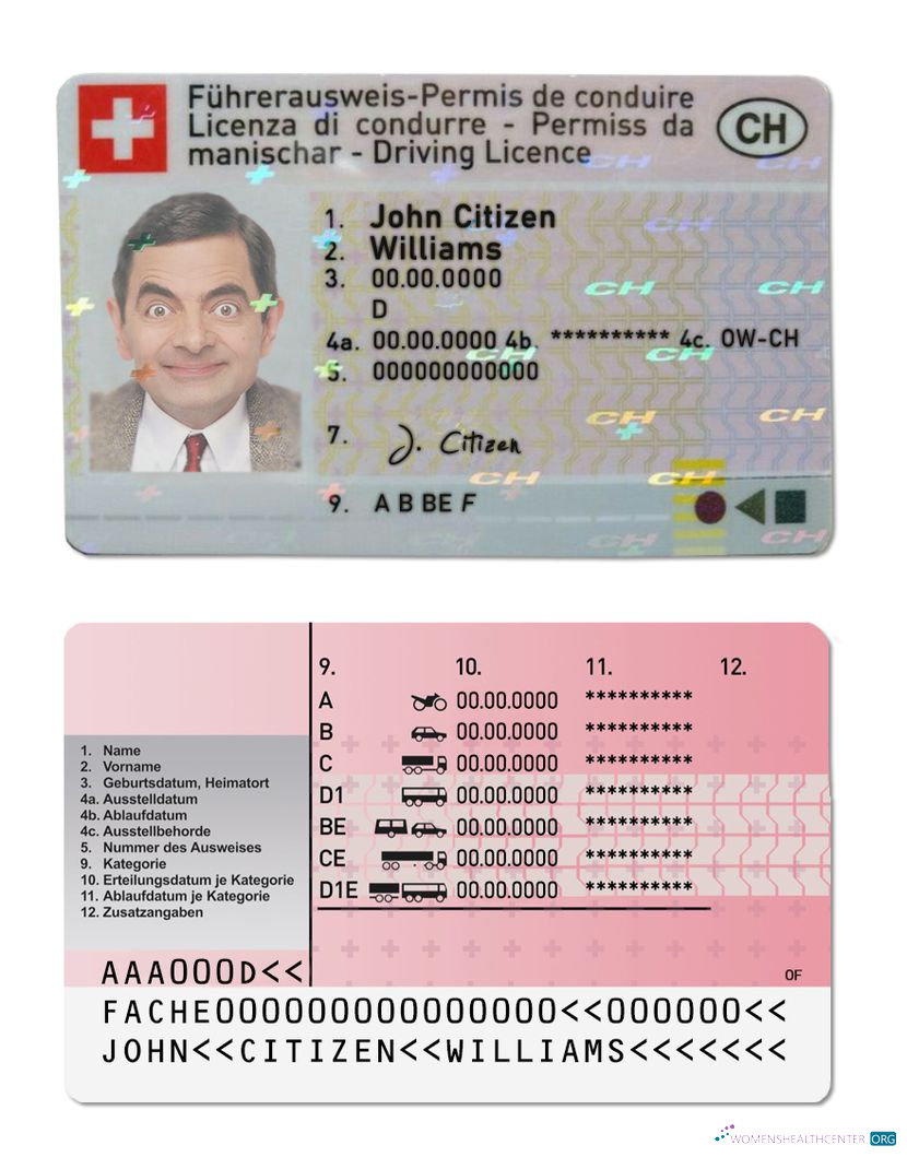 Télécharger Suisse Driving License modèle