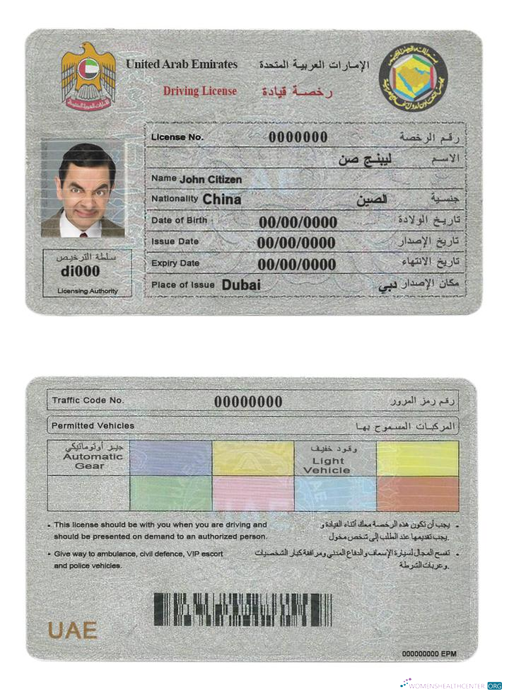 Télécharger UAE (Émirats Arabes Unis) Driving License aperçu
