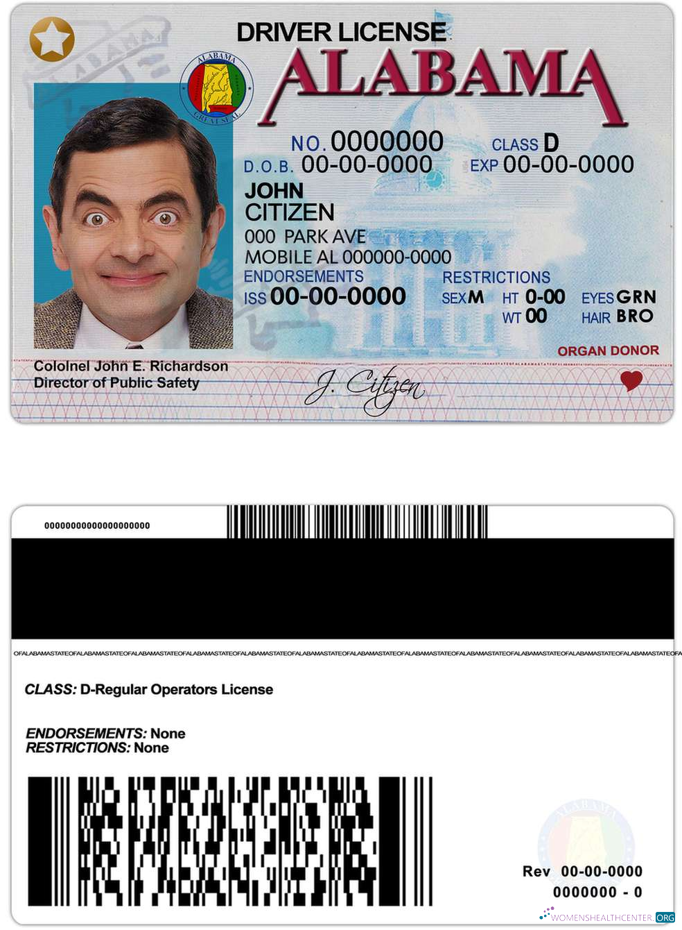 Télécharger USA Alabama Driving License aperçu
