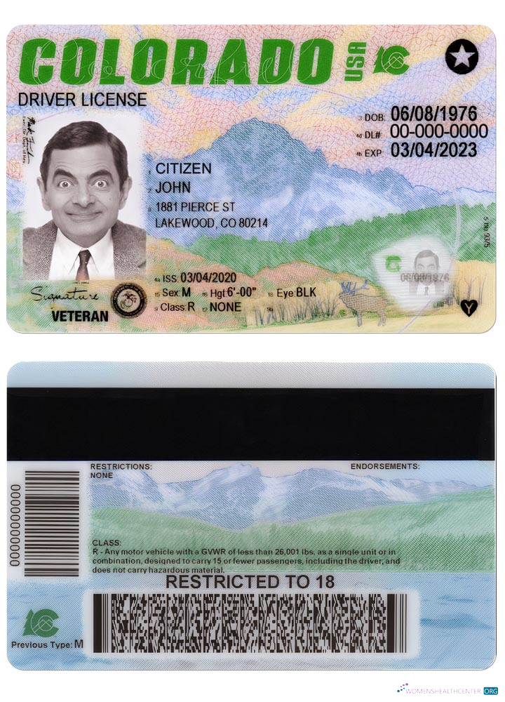 Télécharger USA Colorado Driving License 2022 Présent aperçu