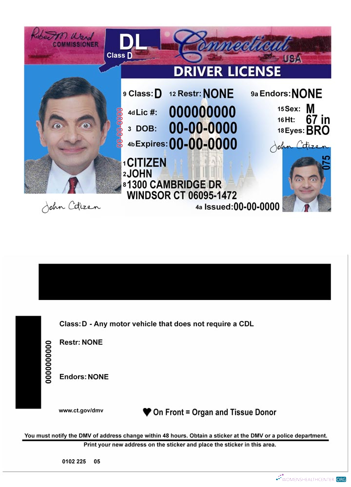 Télécharger USA Connecticut Driving License Version 2 modèle