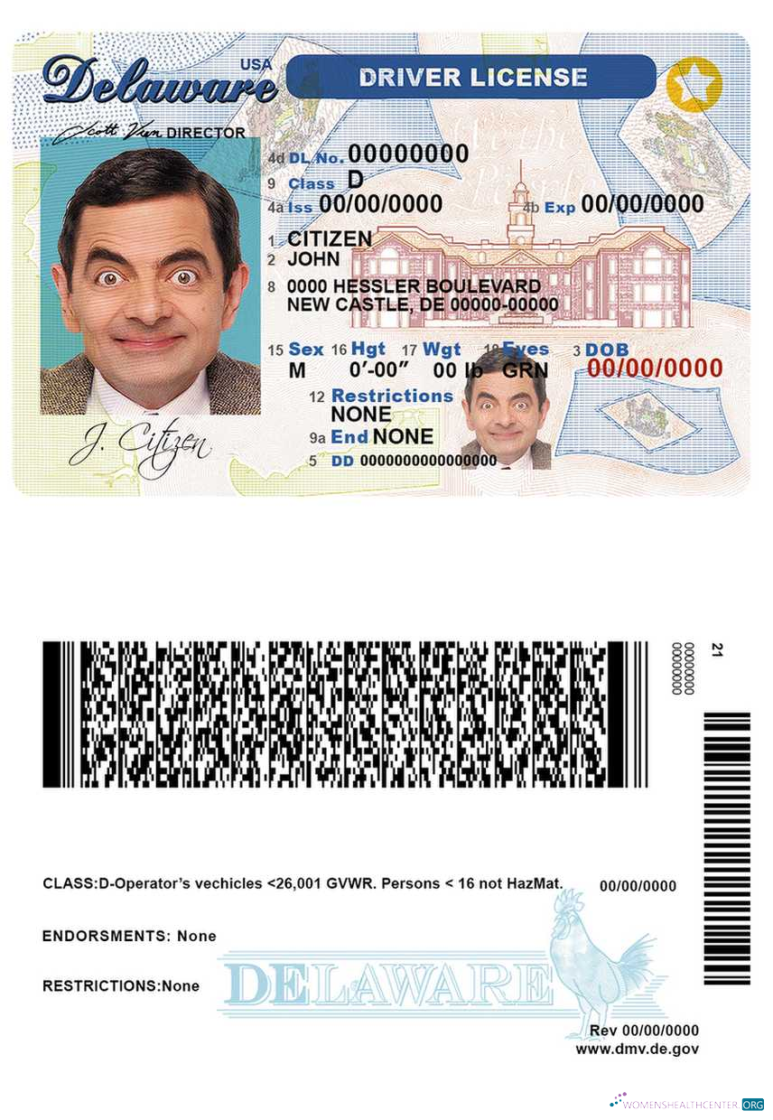 Télécharger USA Delaware Driver License modèle
