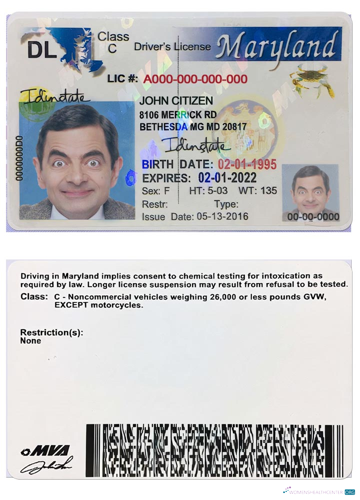 Télécharger USA Maryland Driving License 2003 2016 aperçu