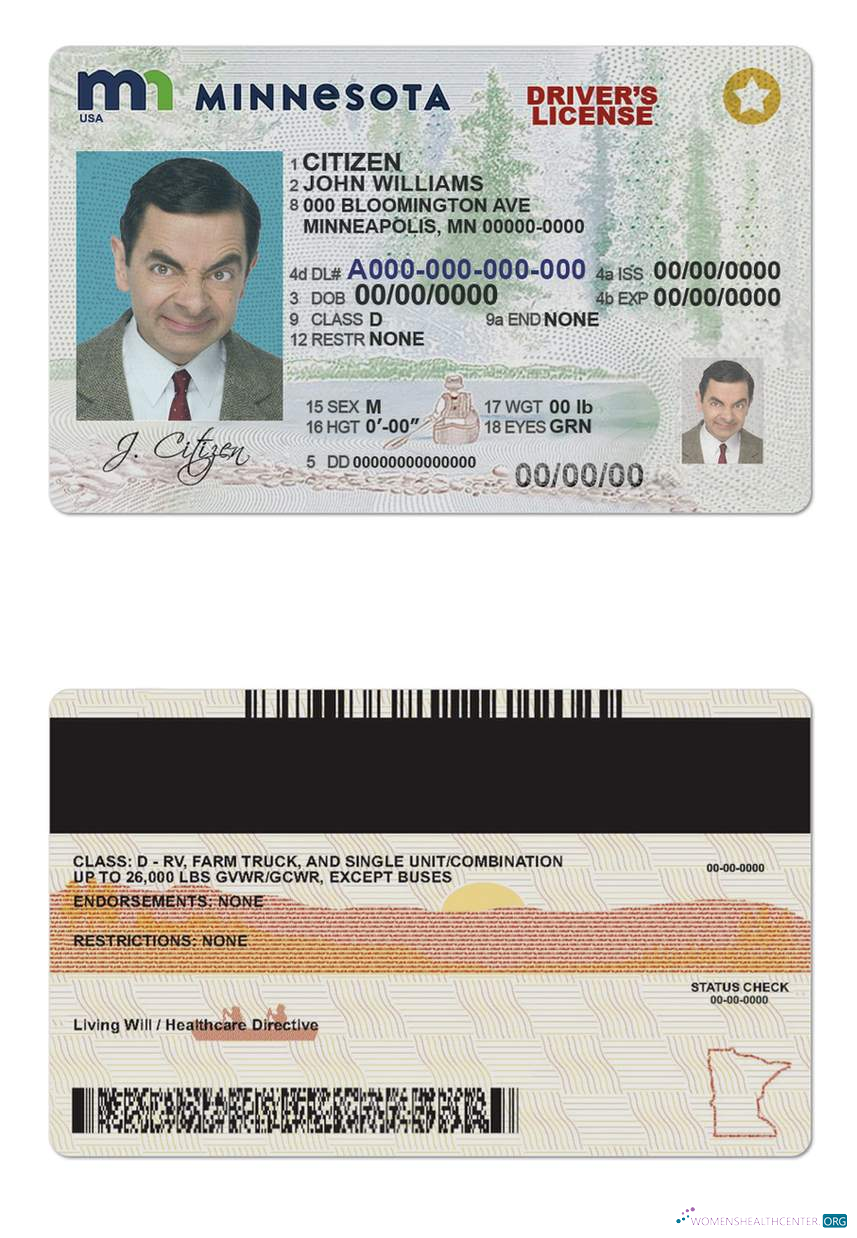 Télécharger USA Minnesota Driving License échantillon