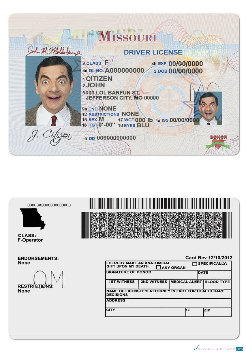 Télécharger USA Missouri Driving License aperçu