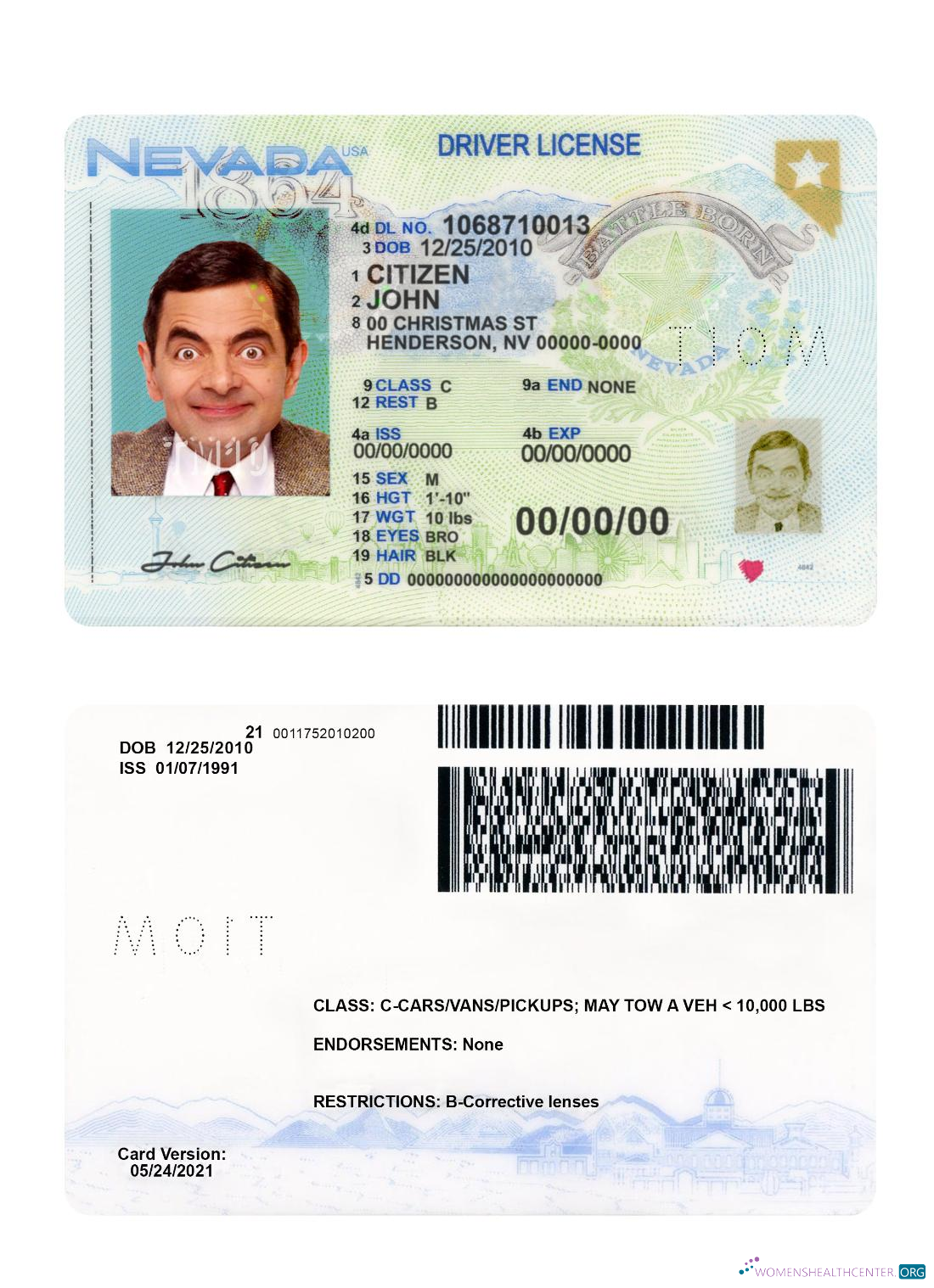 Télécharger USA Nevada Driving License 2021 Présent aperçu