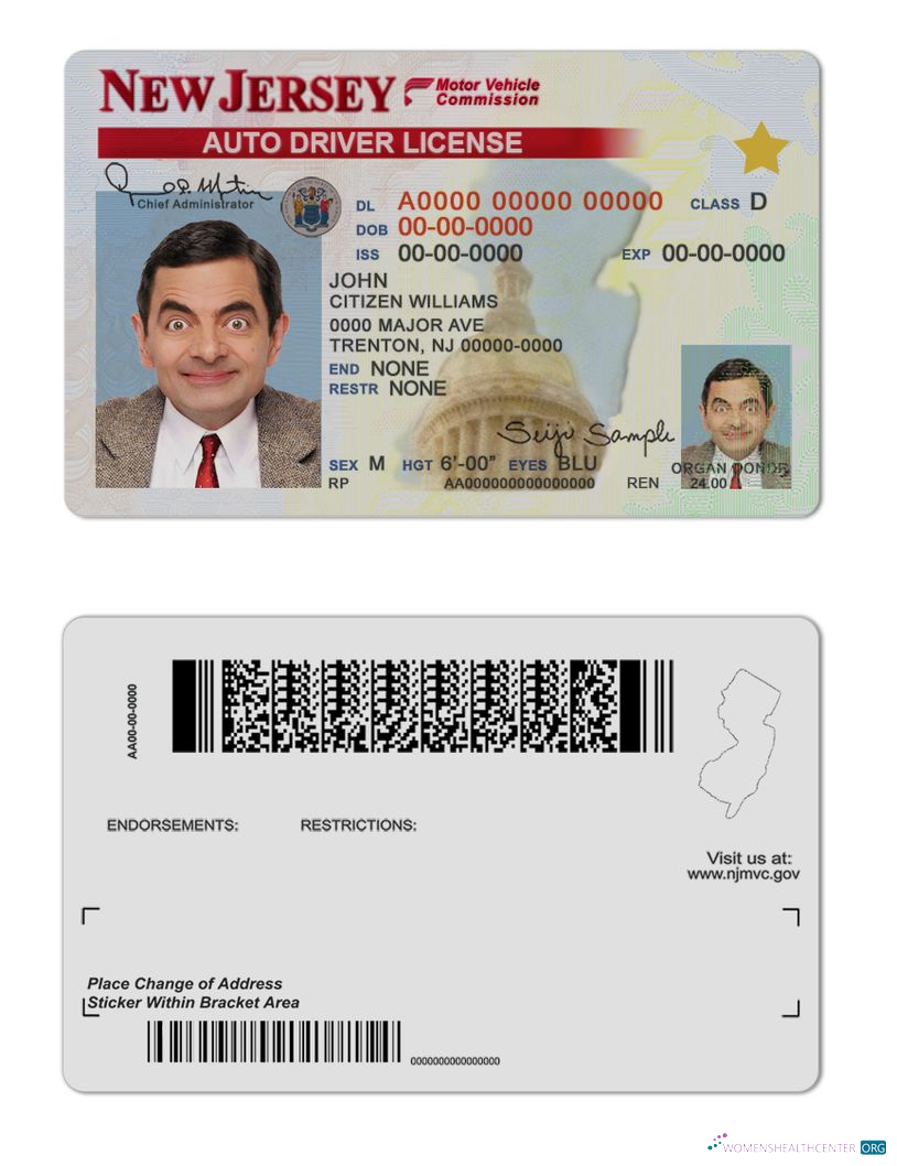 Télécharger USA Nouveau Jersey Driving License maquette