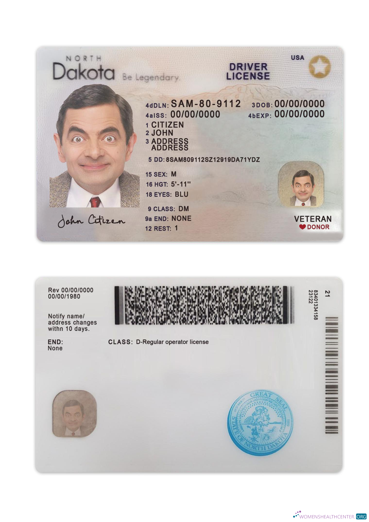 Télécharger USA Nord Dakota Driving License 2023 Présent aperçu