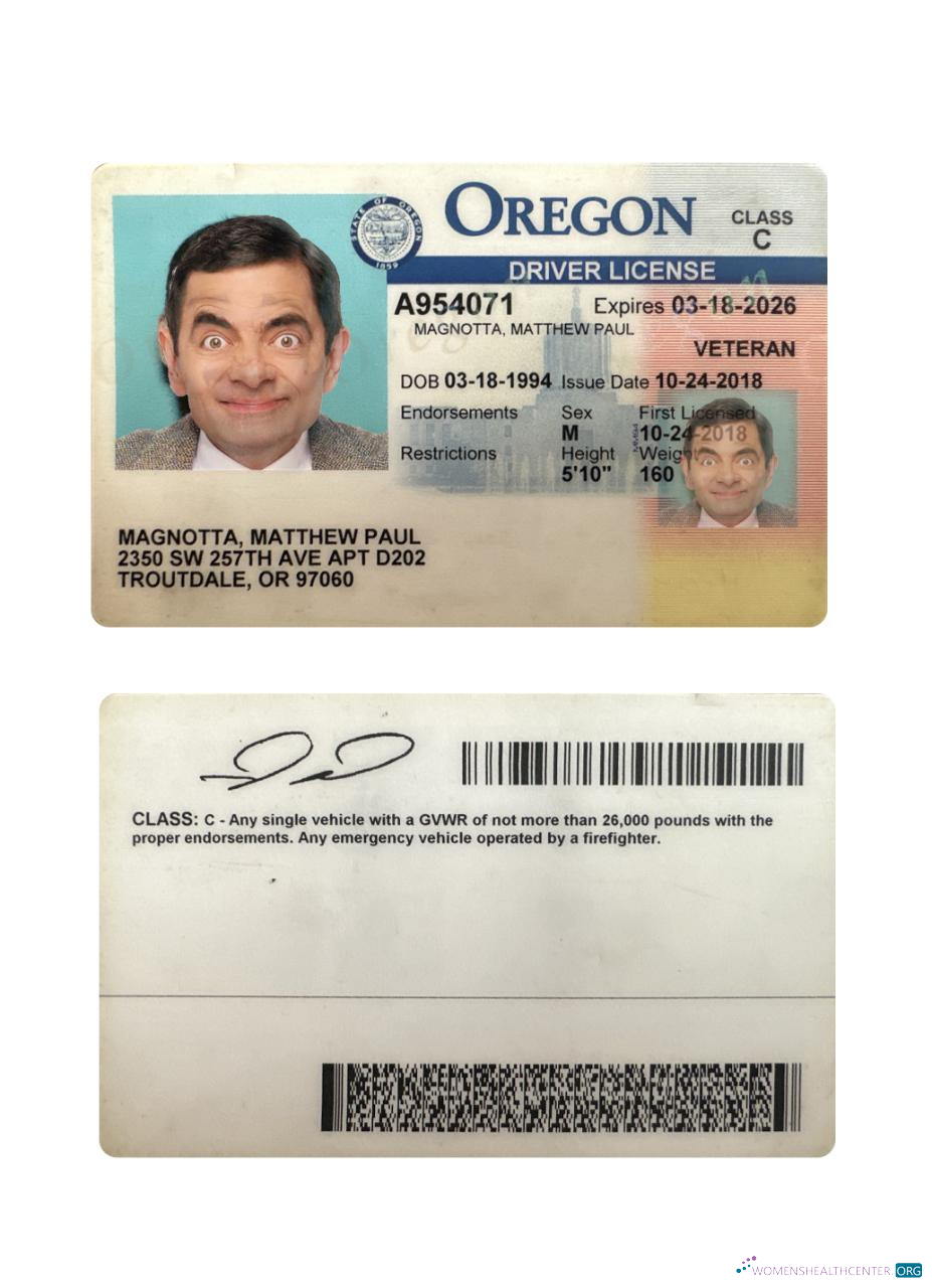 Télécharger USA Oregon Driving License 2018 Présent maquette