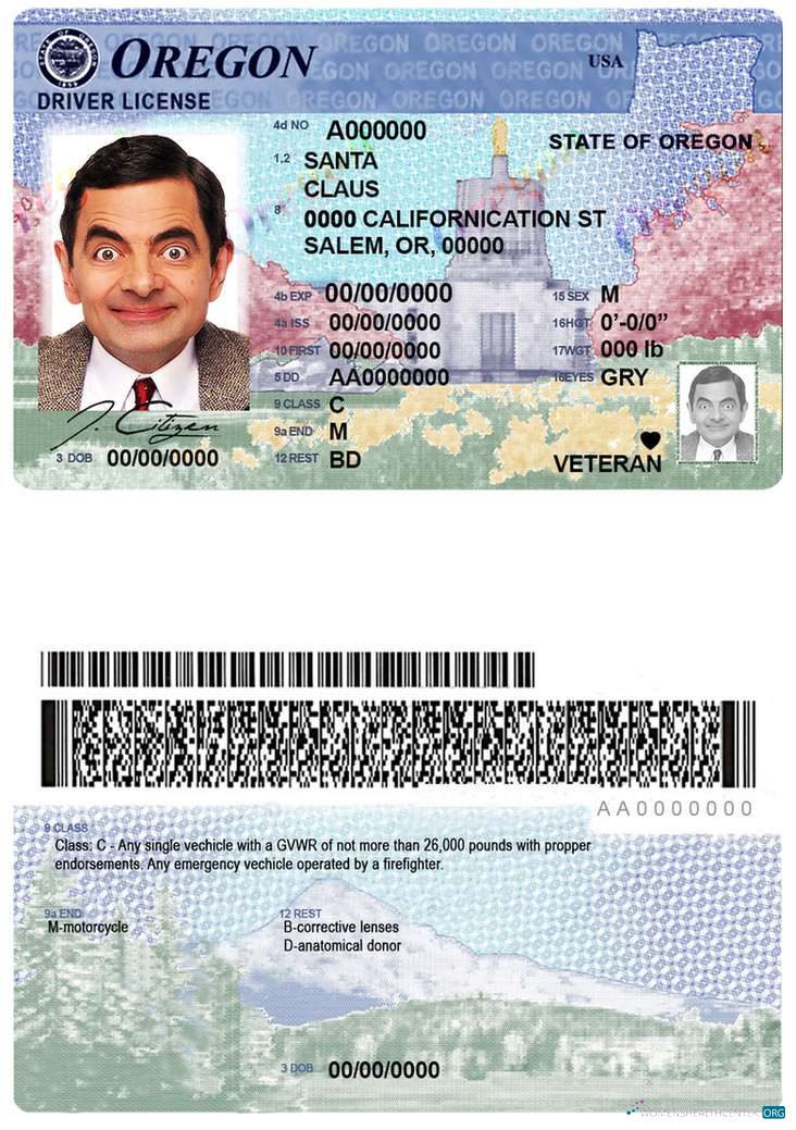 Télécharger USA Oregon État Driving License aperçu