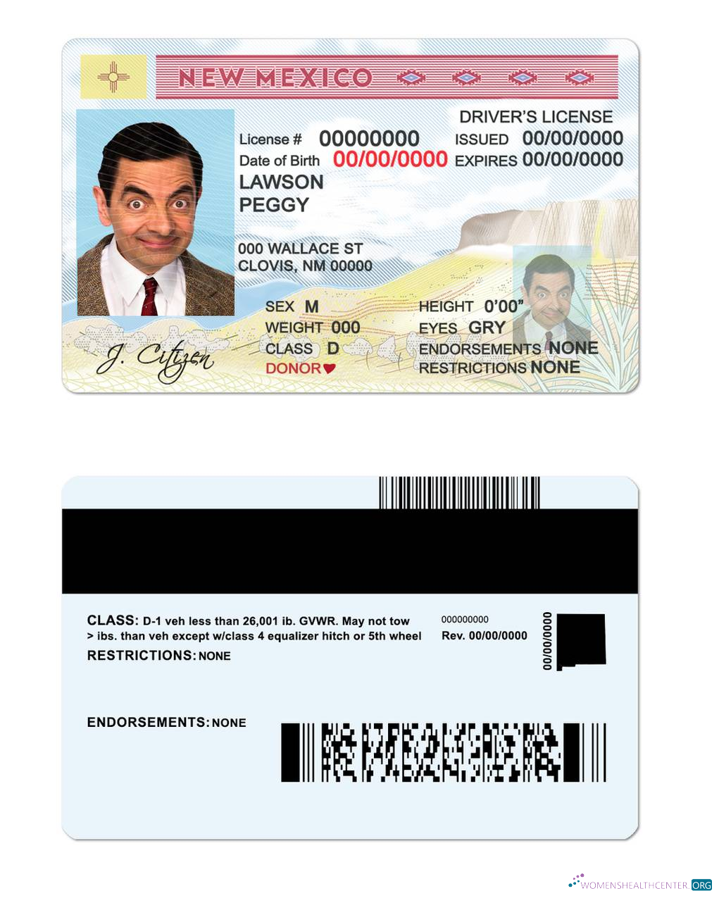 Télécharger USA État Nouveau Mexique Driving License design