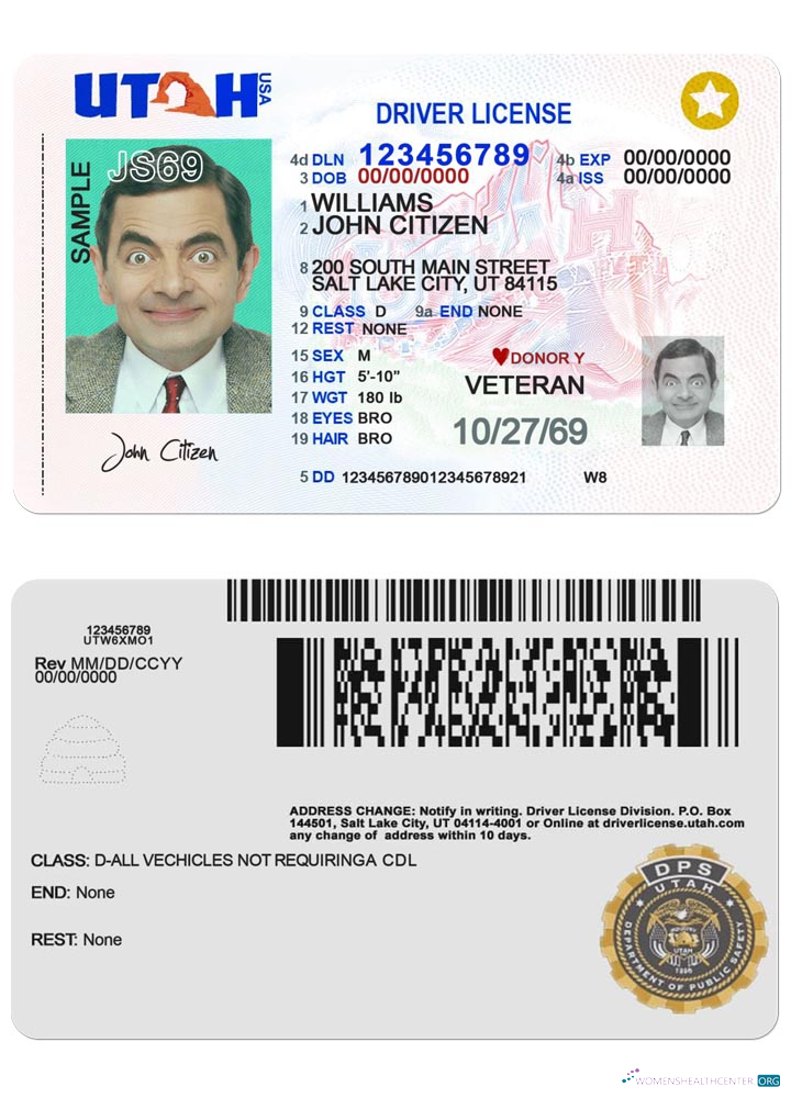 Télécharger USA Utah Driving License 2021 Présent design
