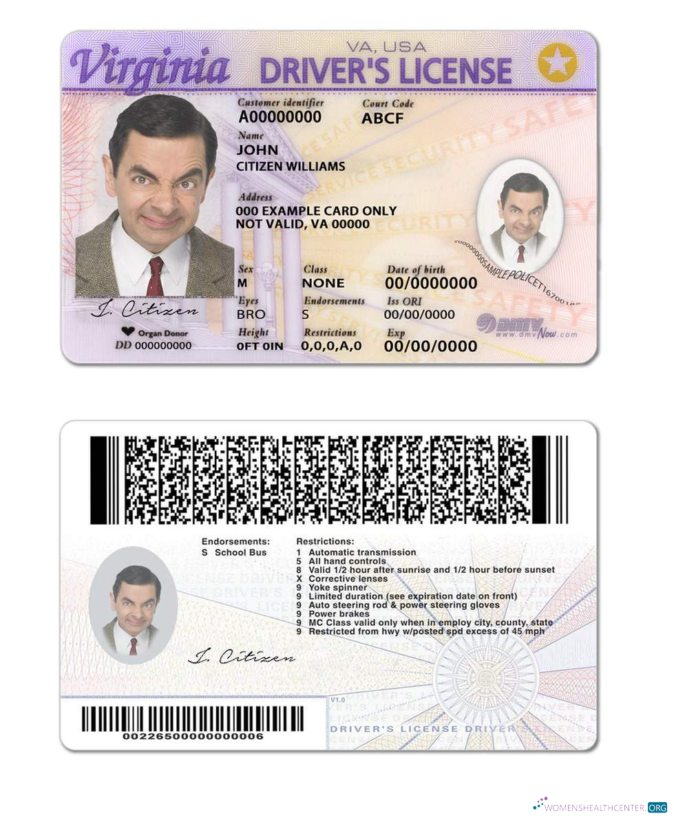 Télécharger USA Virginia Driving License aperçu