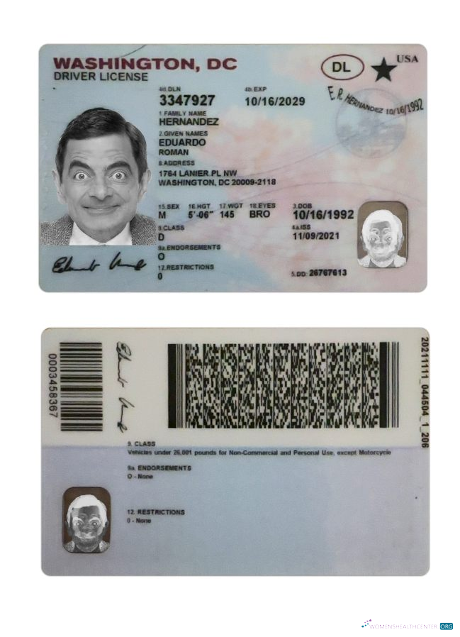 Télécharger USA Washington DC Driving License échantillon