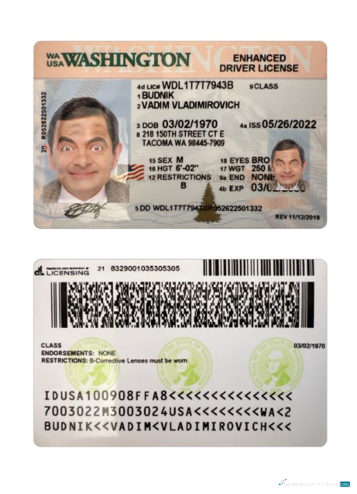 Télécharger USA Washington Driving License 2022 Présent design