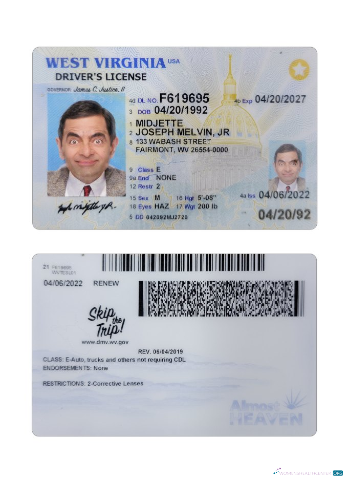 Télécharger USA Ouest Virginia Driving License 2022 Présent modèle