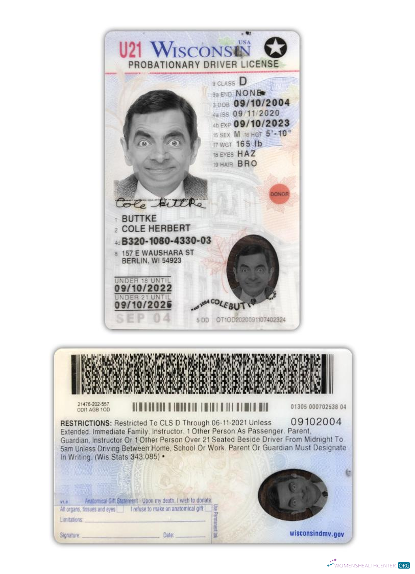 Télécharger USA Wisconsin Driving License 2020 Présent design