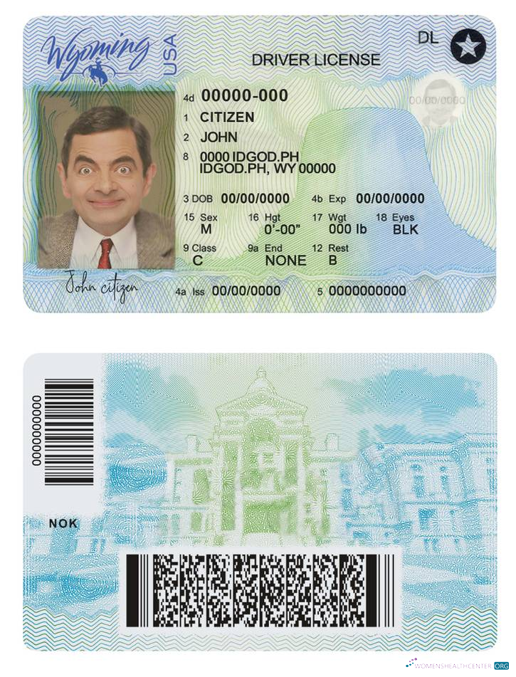 Télécharger USA Wyoming État Driving License (2020 – Présent) modèle