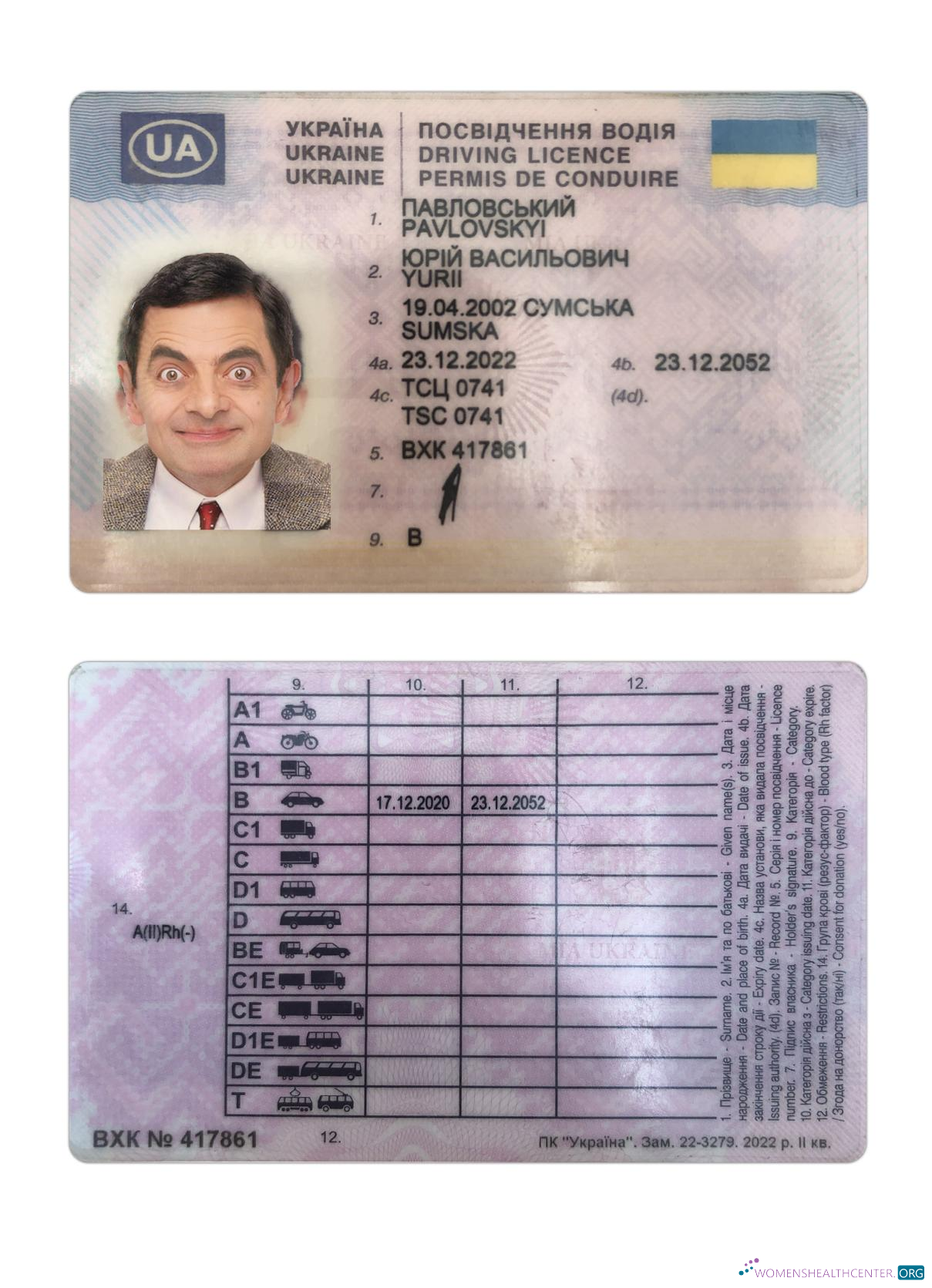 Télécharger Ukraine Driving License 2022 Présent modèle