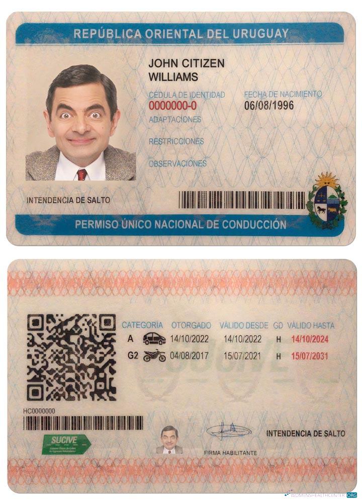 Télécharger Uruguay Driving License maquette