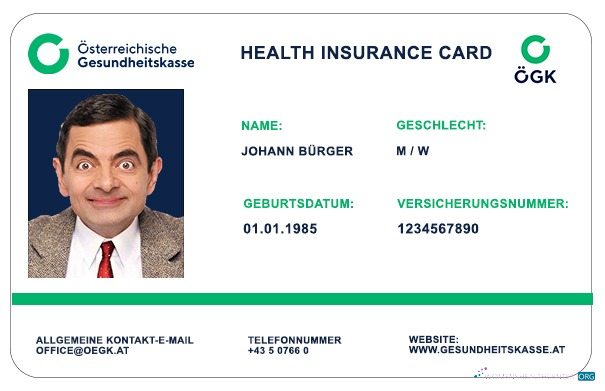 Качественный Скачать Австрия OGK Health Insurance Карта Photoshop Шаблон