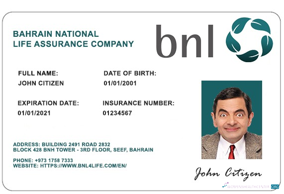 Профессиональный Скачать Бахрейн BNL Health Insurance Карта Photoshop Шаблон