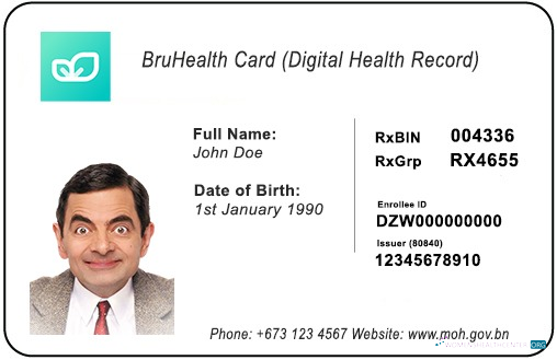 Реалистичный Скачать Бруней Health Insurance Карта Photoshop Шаблон