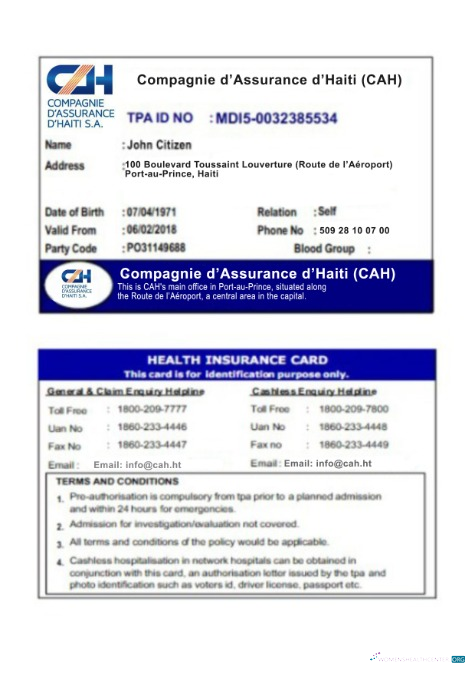 Профессиональный Скачать Гаити Health Insurance Карта Photoshop Шаблон