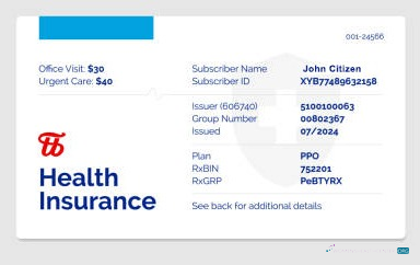 Премиум Скачать Health Insurance Компания Health Insurance Карта Photoshop Шаблон