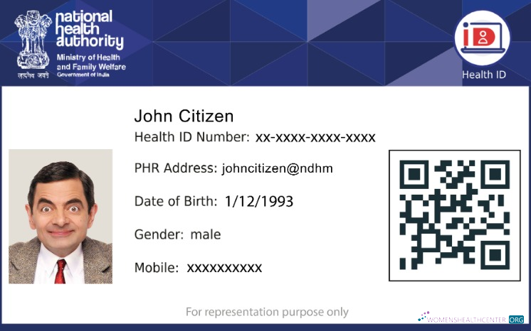 Реалистичный Скачать Индия Национальный Health Управление Health ID Карта Photoshop Шаблон