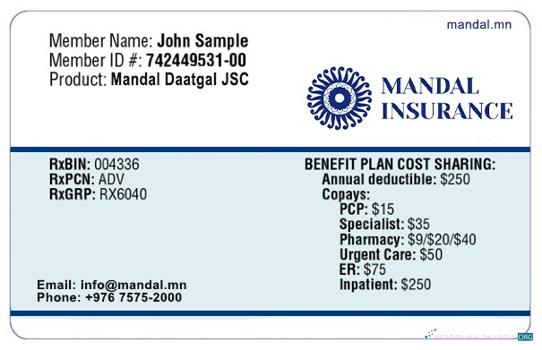 Профессиональный Скачать Монголия Health Insurance Карта Photoshop Шаблон