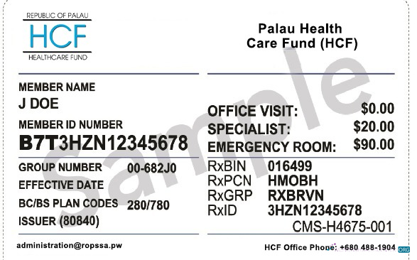 Реалистичный Скачать Palau Health Insurance Карта Photoshop Шаблон