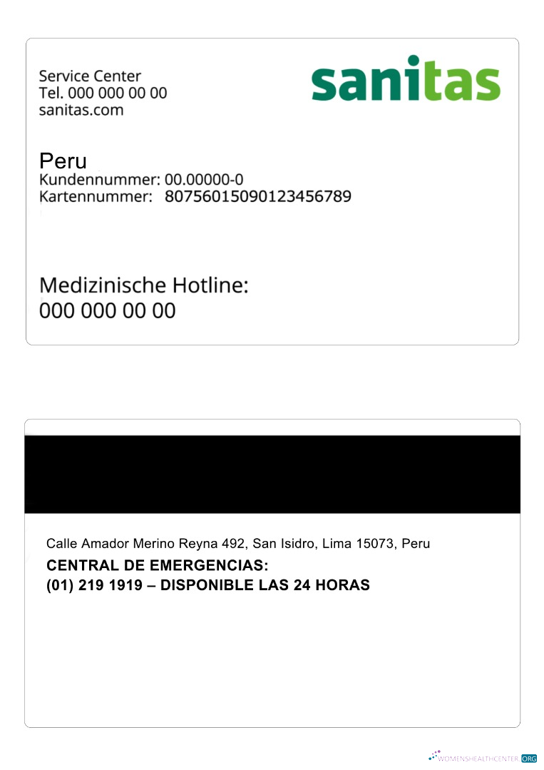 Редактируемый Скачать Перу Health Insurance Карта Photoshop Шаблон