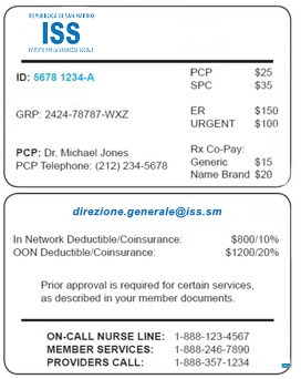 Качественный Скачать San Marino Health Insurance Карта Photoshop Шаблон