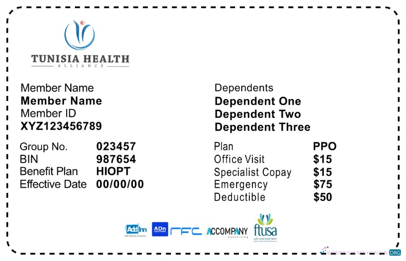 Премиум Скачать Тунис Health Insurance Карта Photoshop Шаблон