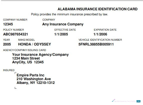 Редактируемый Скачать USA Alabama Health Insurance ID Карта Photoshop Шаблон