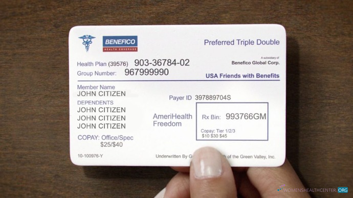Реалистичный Скачать USA Benefico Health Coverage Health Insurance Карта Photoshop Шаблон