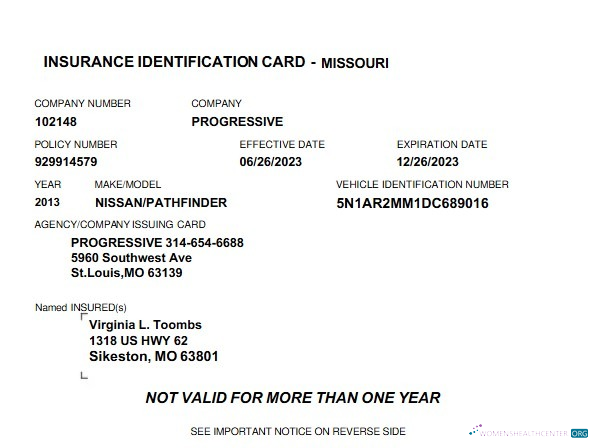 Качественный Скачать USA Missouri Insurance ID Карта Photoshop Шаблон