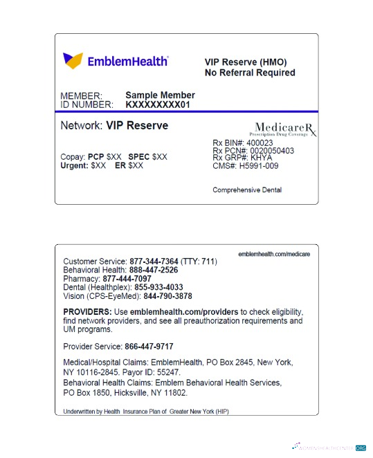 Профессиональный Скачать USA Новый York EmblemHealth Health Certificate Карта Photoshop Шаблон