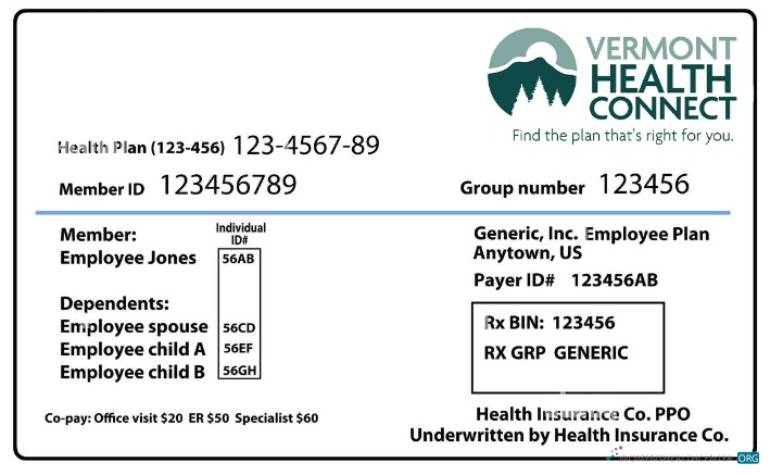 Профессиональный Скачать Vermont Health Insurance Карта Photoshop Шаблон