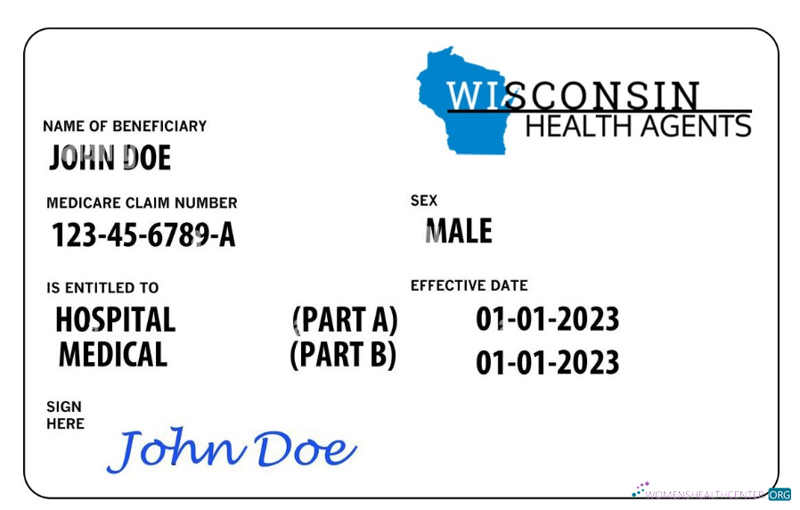 Реалистичный Скачать Wisconsin Health Insurance Карта Photoshop Шаблон