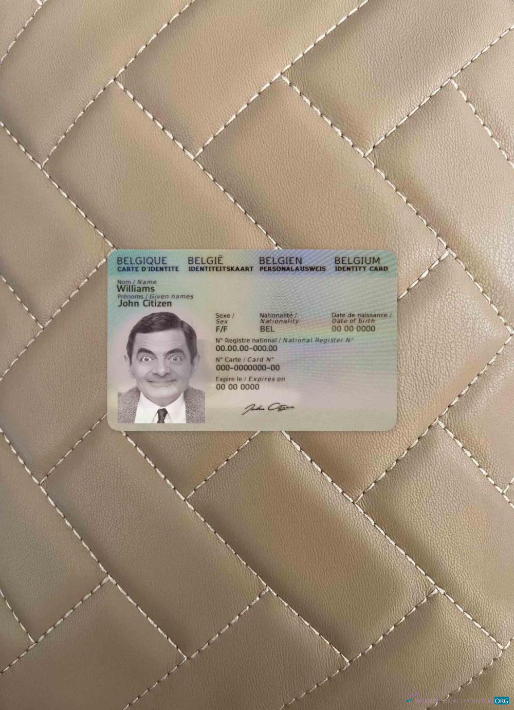 Реалистичный Скачать Бельгия ID 2020 Настоящее Время Фотоэффект Лицевая Сторона Photoshop Шаблон