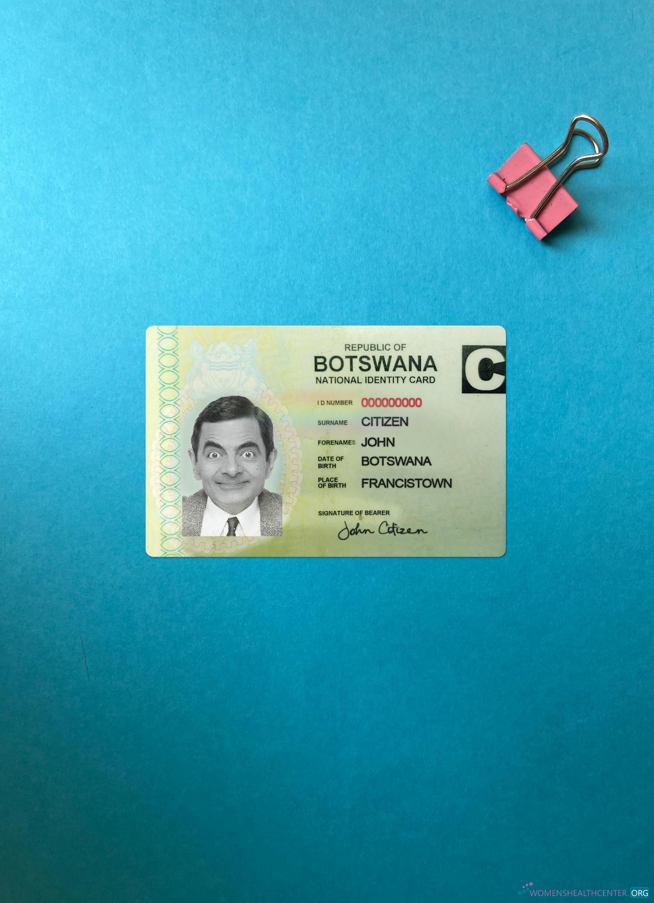 Премиум Скачать Ботсвана Identity Карта Фотоэффект Лицевая Сторона Photoshop Шаблон