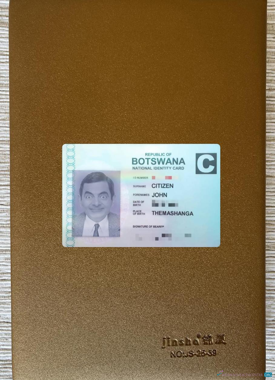 Редактируемый Скачать Ботсвана Национальный ID Карта Фотоэффект Лицевая Сторона Photoshop Шаблон