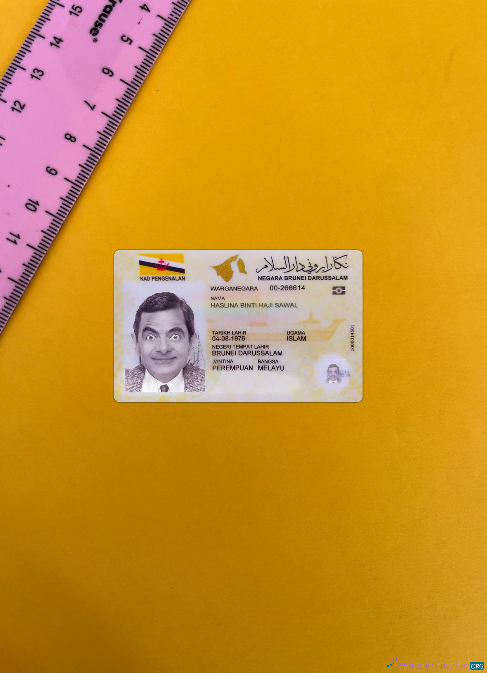 Премиум Скачать Бруней ID Карта 2022 Настоящее Время Фотоэффект Лицевая Сторона Photoshop Шаблон