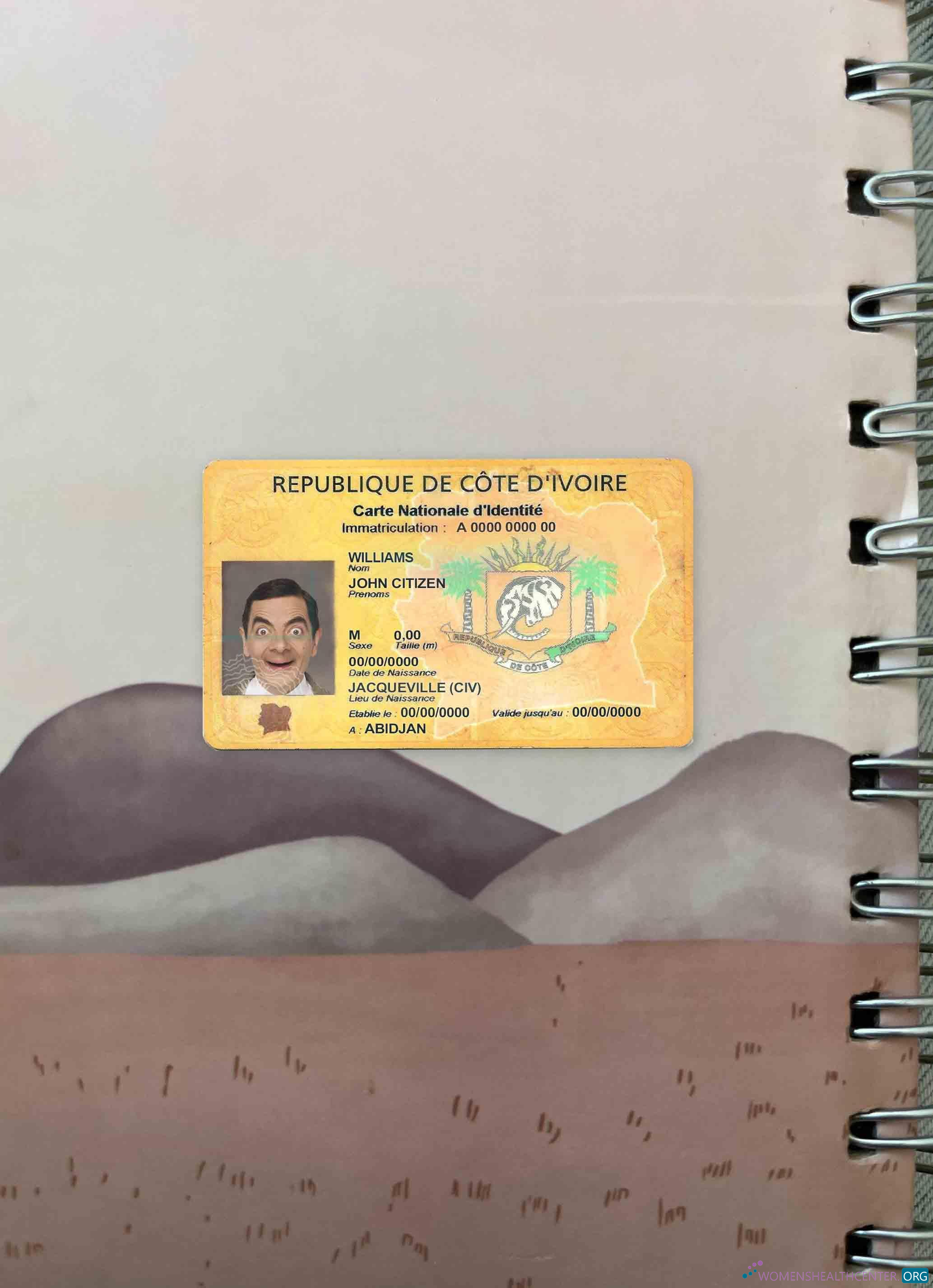 Премиум Скачать Кот-д'Ивуар ID Фотоэффект Лицевая Сторона Photoshop Шаблон