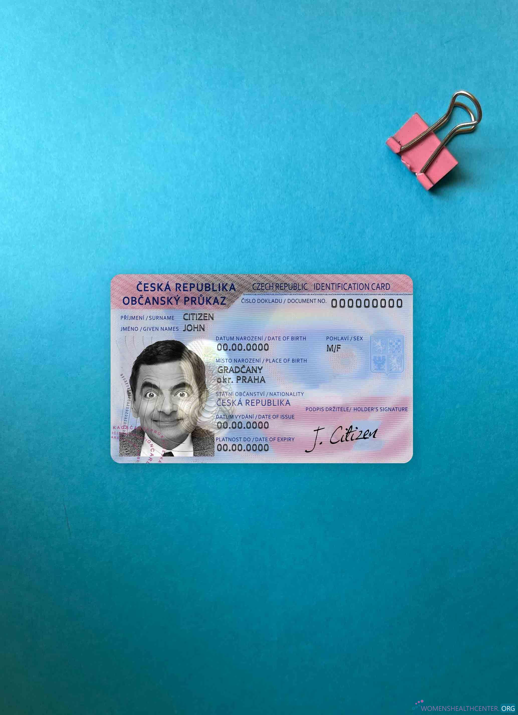 Профессиональный Скачать Czechia ID Фотоэффект Лицевая Сторона Photoshop Шаблон