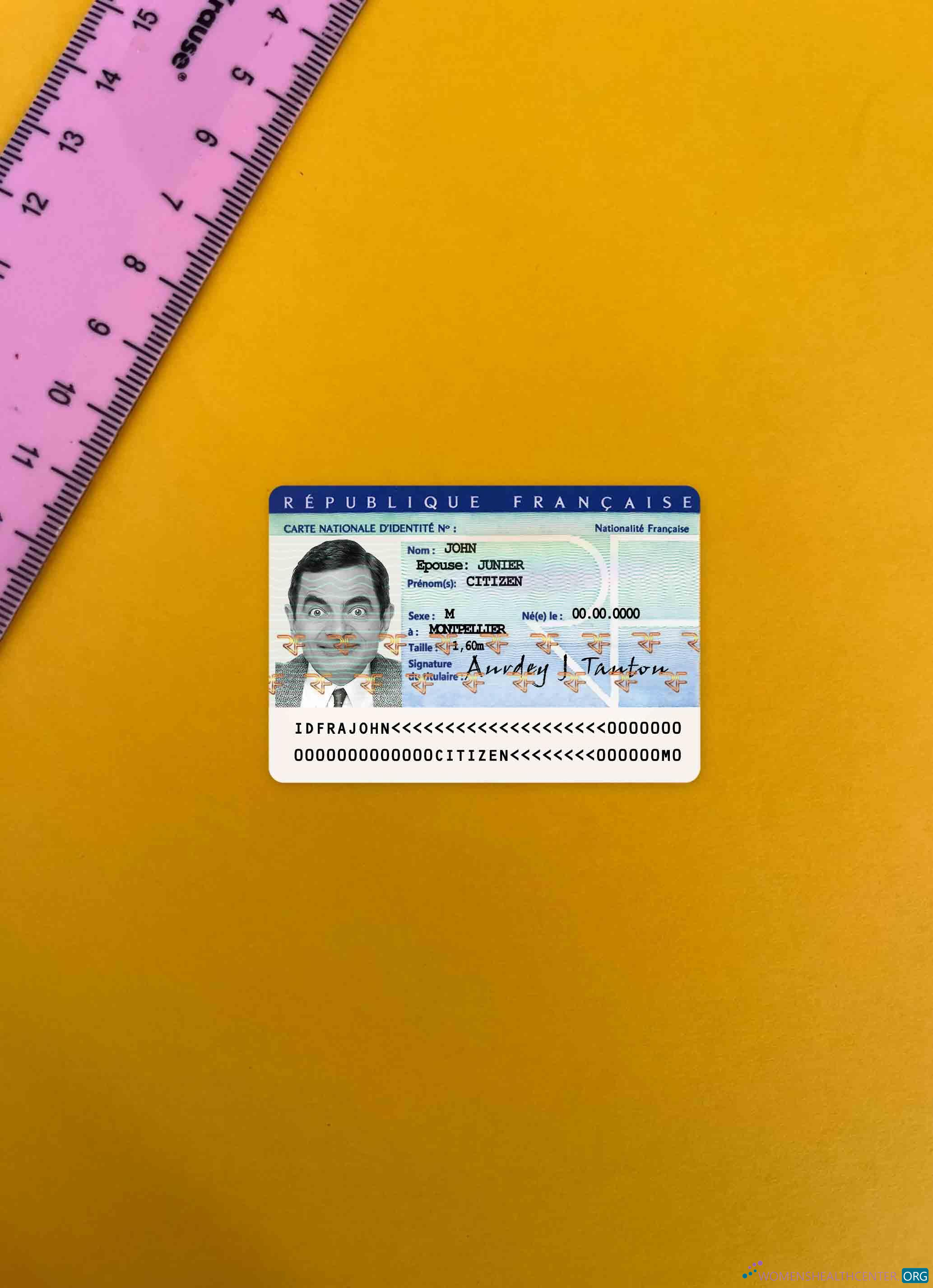Качественный Скачать Франция ID Фотоэффект Лицевая Сторона Photoshop Шаблон